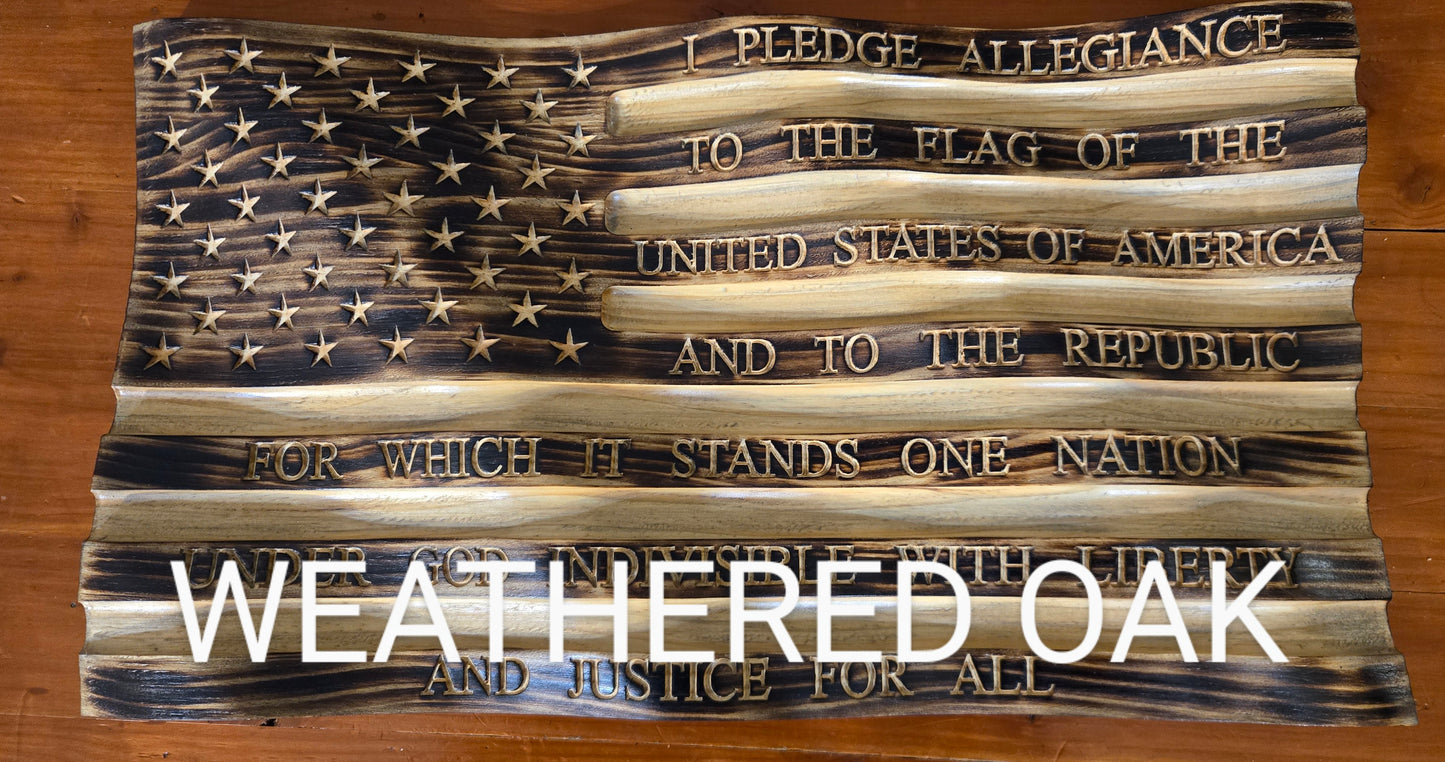 Waving Wooden Gadsden American Flag